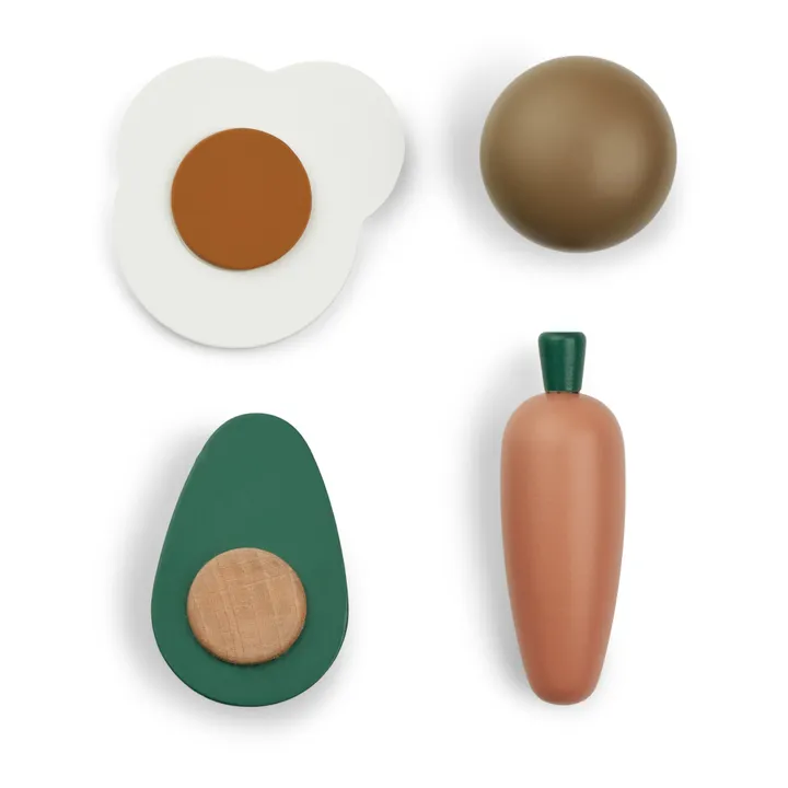 Liewood Légumes en bois - Set de 4 | Vert