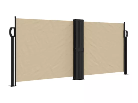 Auvent latéral rétractable beige 100x600 cm