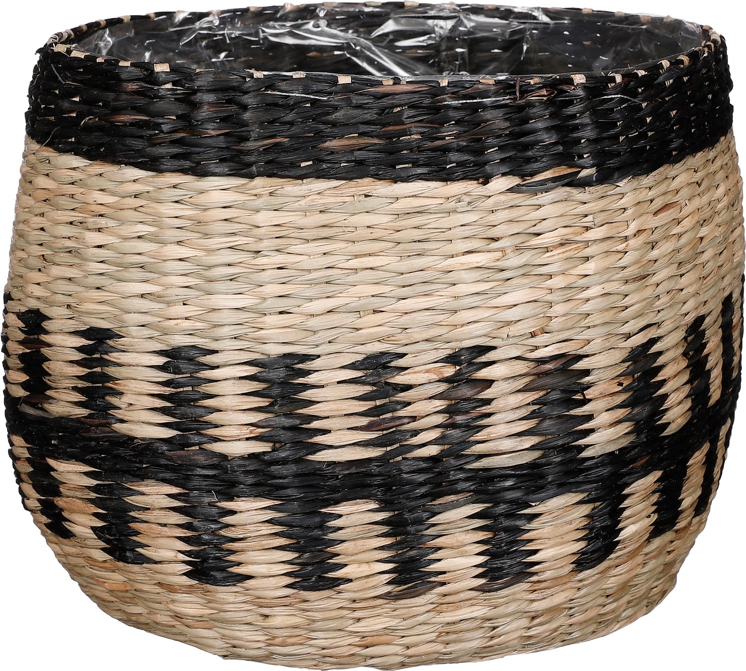 Mica Decorations plantenmand Hamar naturel / zwart D 25 x H 20 cm