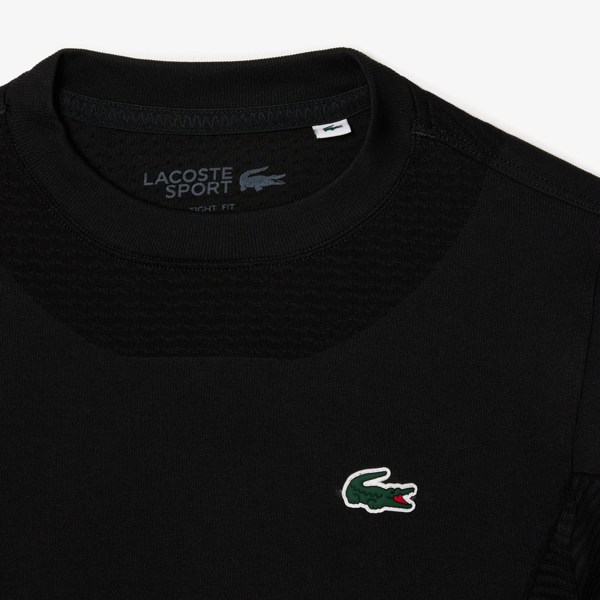 Crop top manches longues Sport sans couture T-Shirts - Noir - Lacoste - Femme