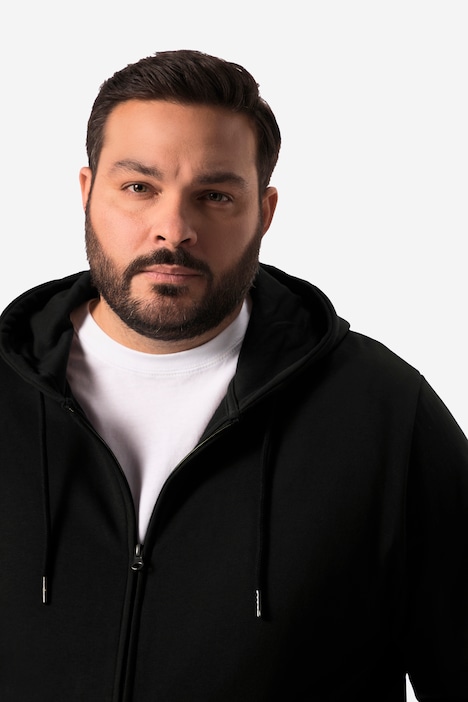 Men+ Hoodiejacke, Kapuze, Kängurutasche, bis 84/86