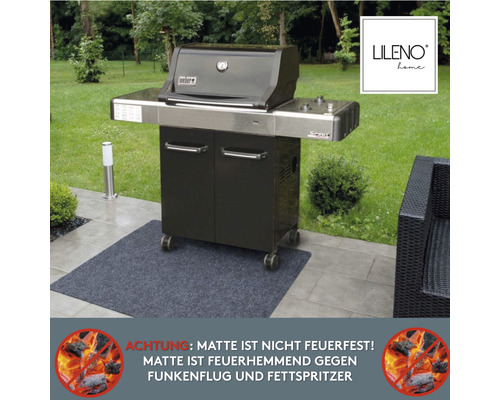 BBQ vloerbeschermingsmat antraciet effen 100x120 cm
