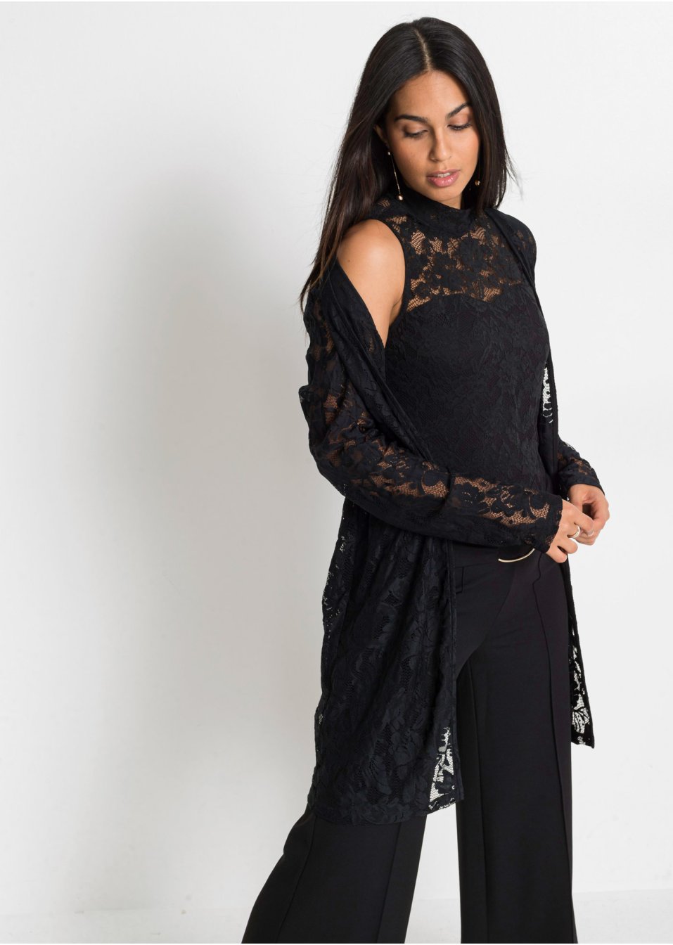 Blazer long en dentelle