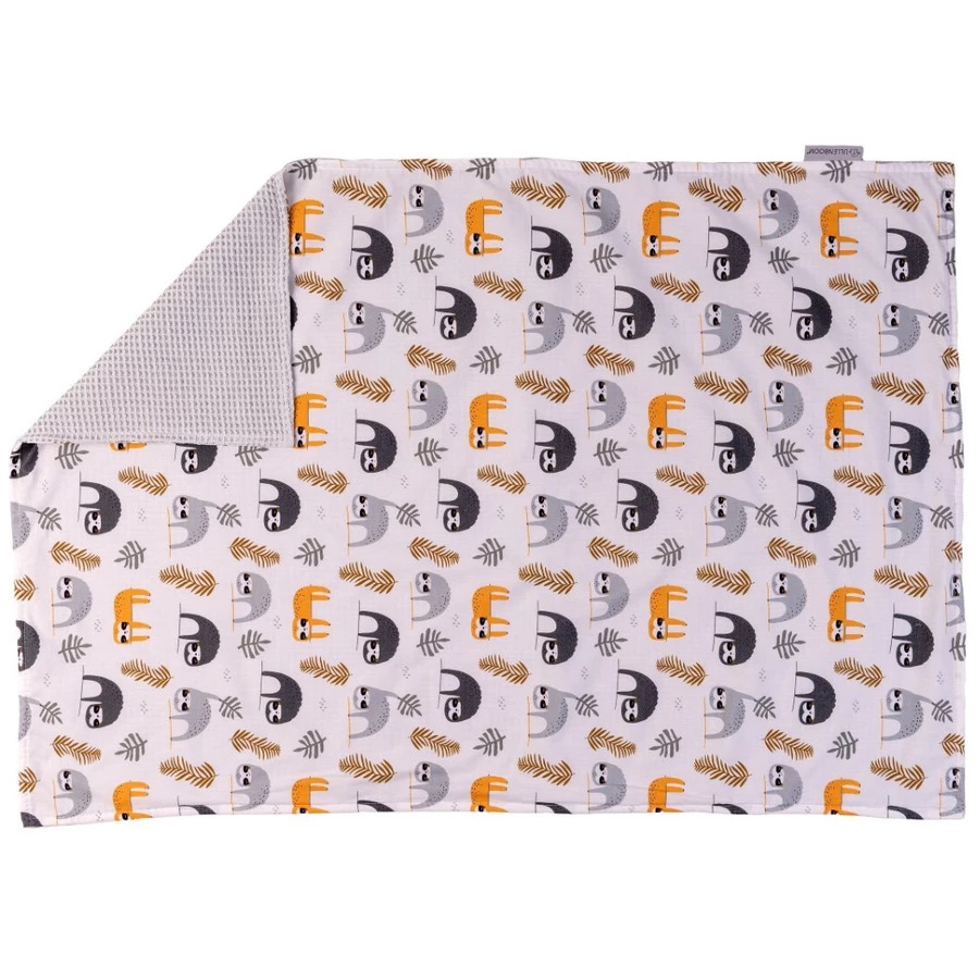 Ullenboom Babydecke Waffelpique Grau Faultiere 70x100 cm