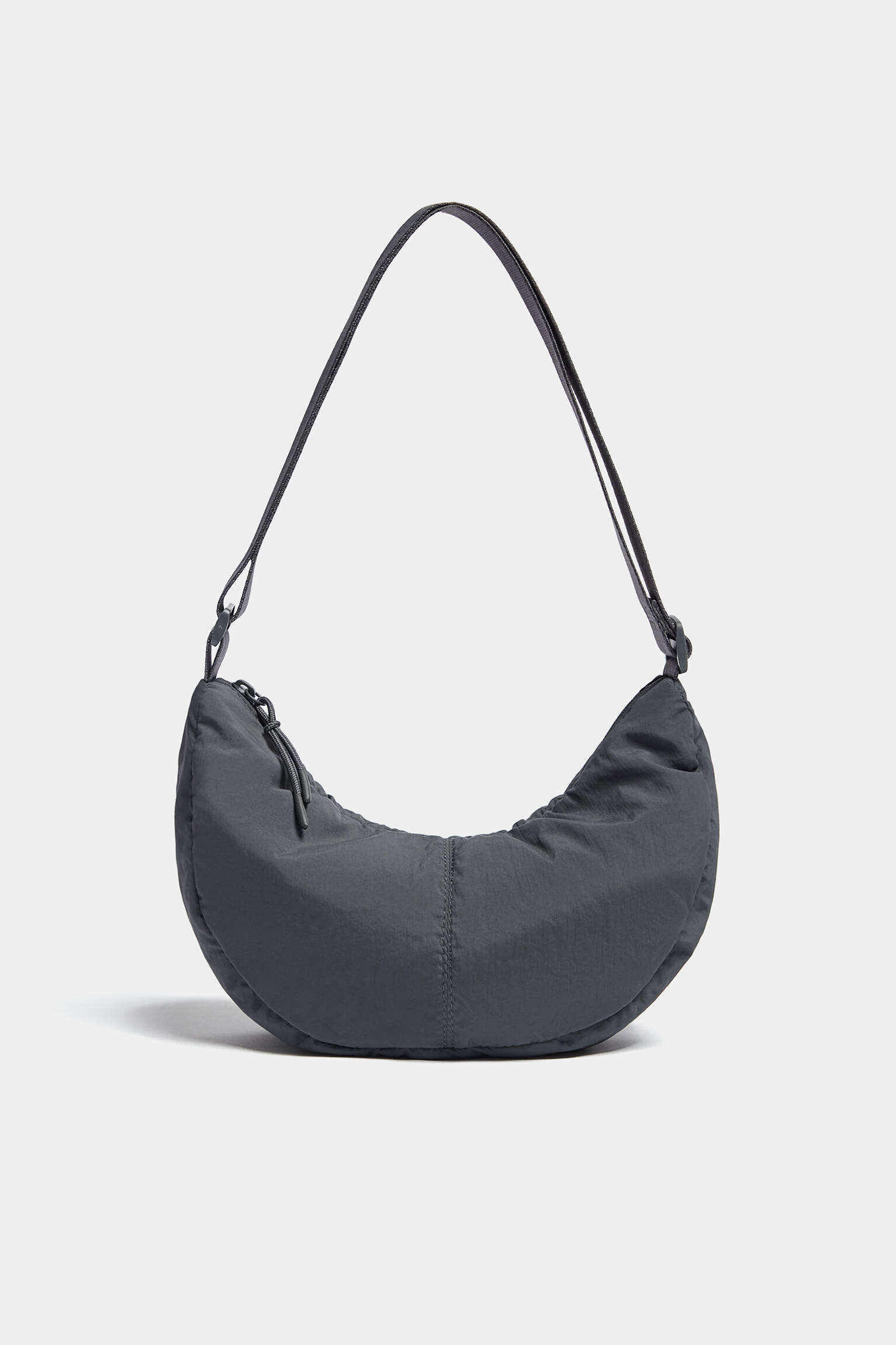 Bolsa de ombro em nylon - cinza antracite