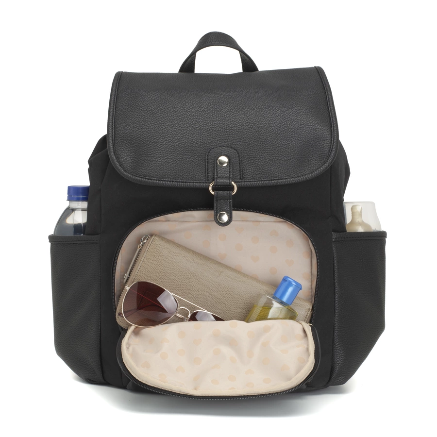 Babymel Wickelrucksack Freddie Vegan Leather Black Convertible