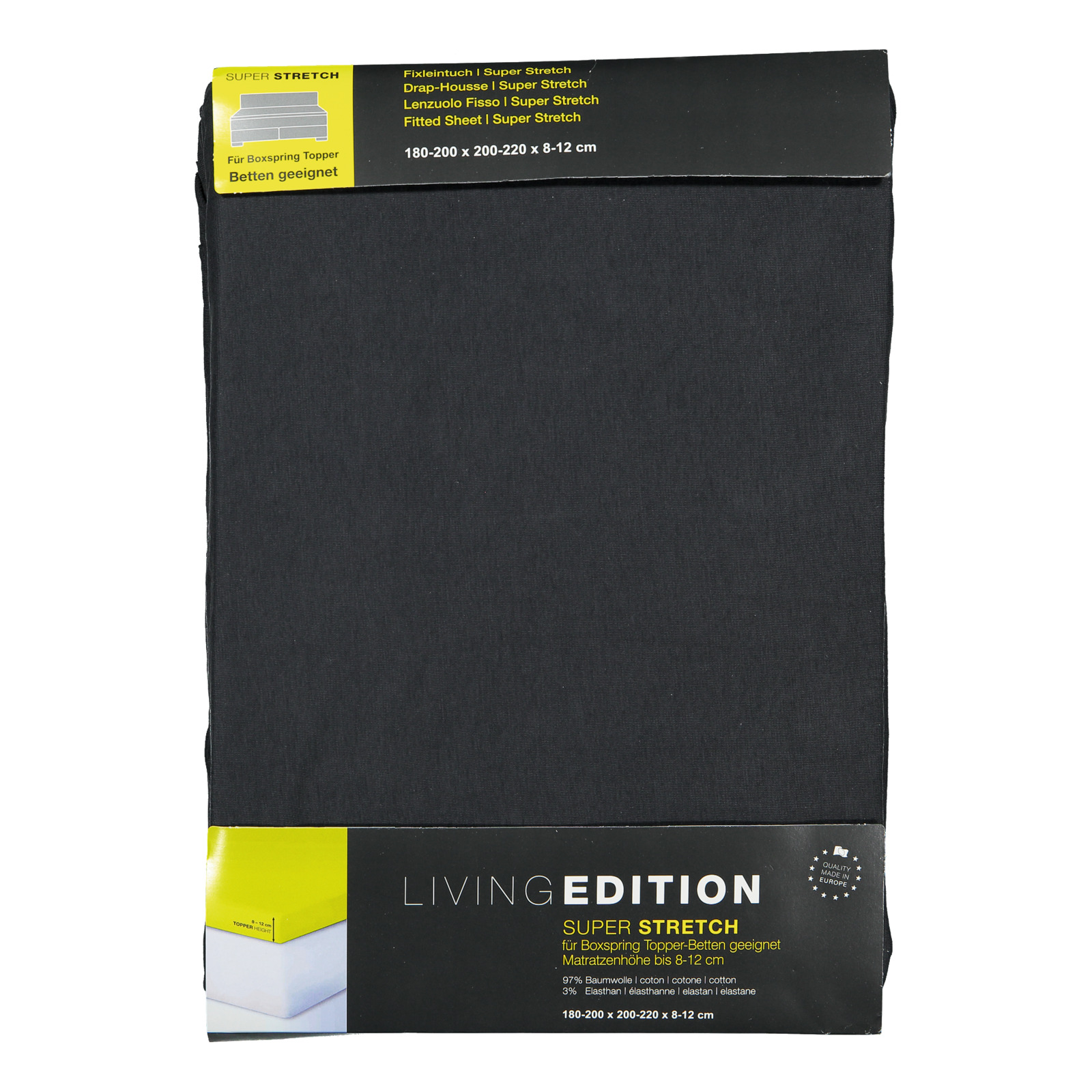 Jersey-Fixleintuch Topper anthrazit 140 160x200