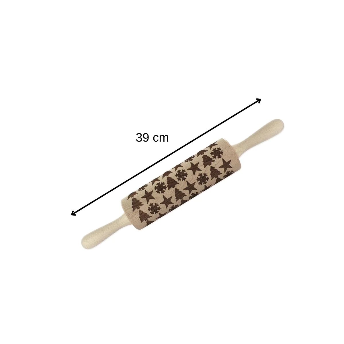 Rouleau à pâtisserie en bois motif noël 39 cm Noël Fackelmann