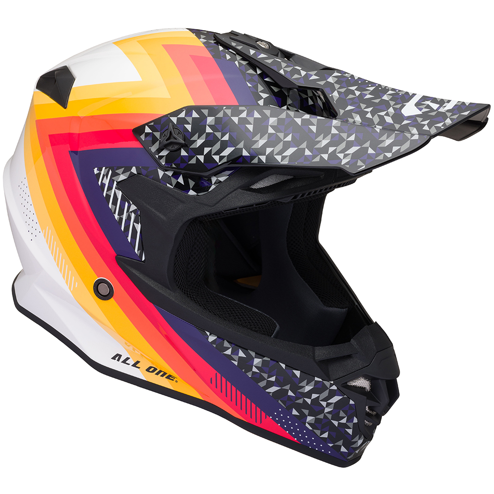 All One - Casque Nemesis Bolt Blanc / Orange / Violet / Noir