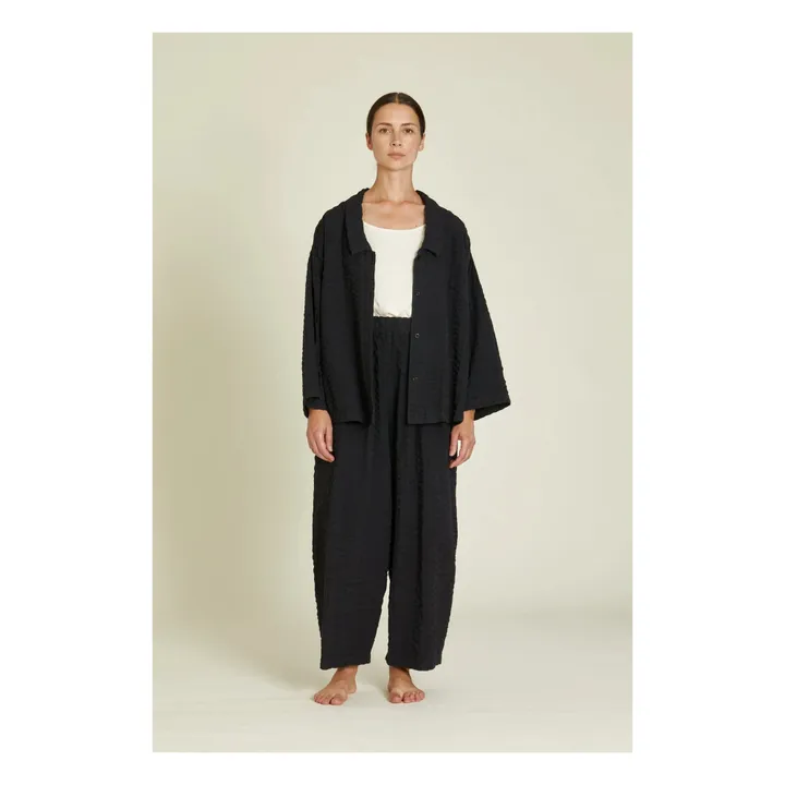 Black Crane Chemise Chelsea Seersucker | Noir