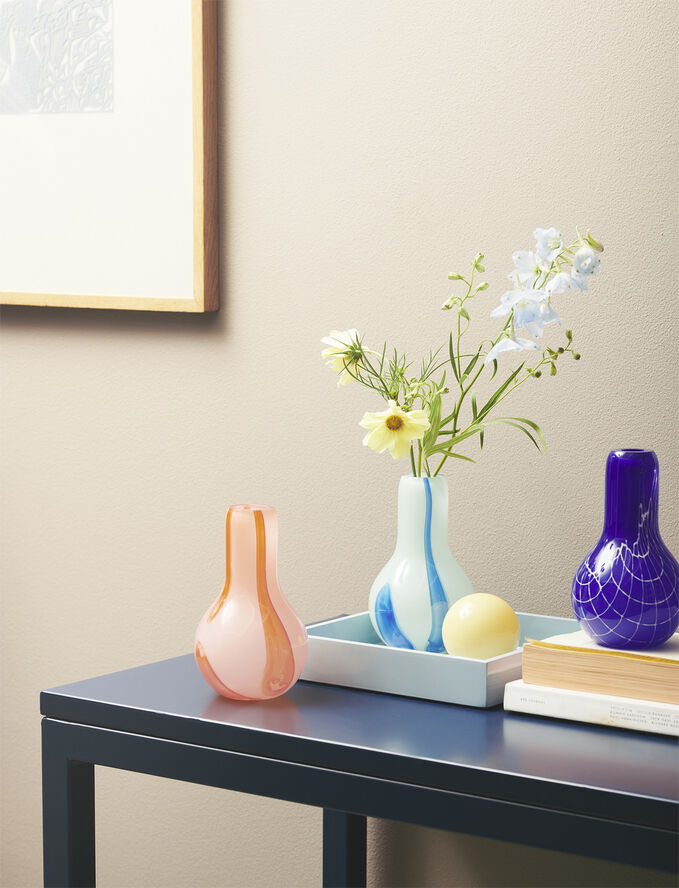 Kodanska Flow Vase Mini Pink with pink stripes