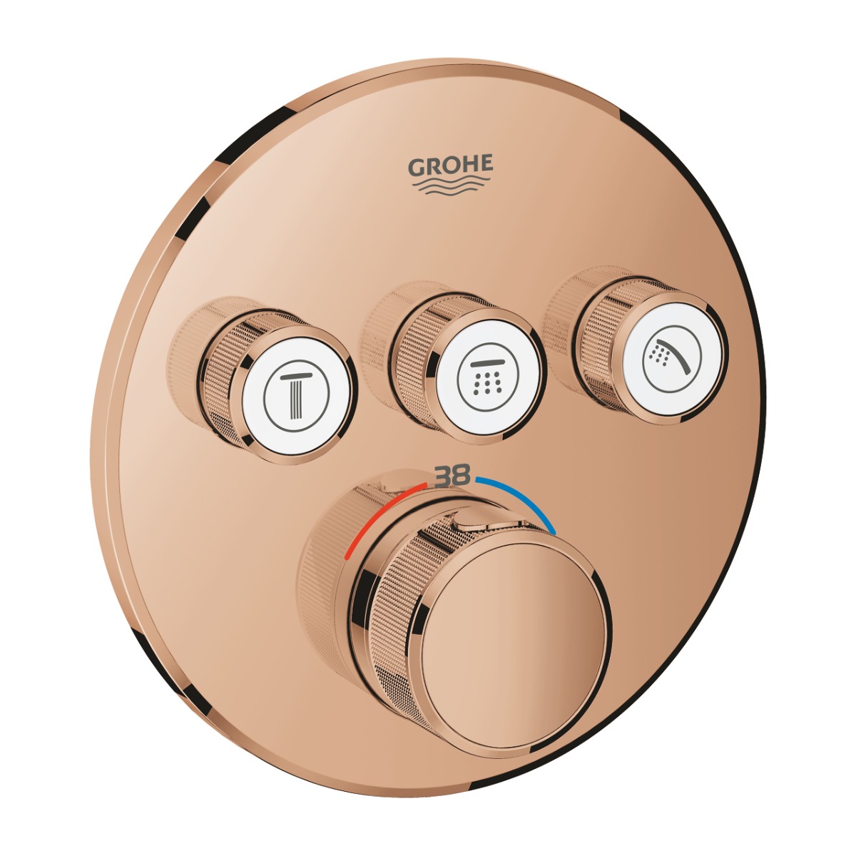 Grohe Grohtherm SmartControl thermostaat met omstel 3-weg rond warm sunset