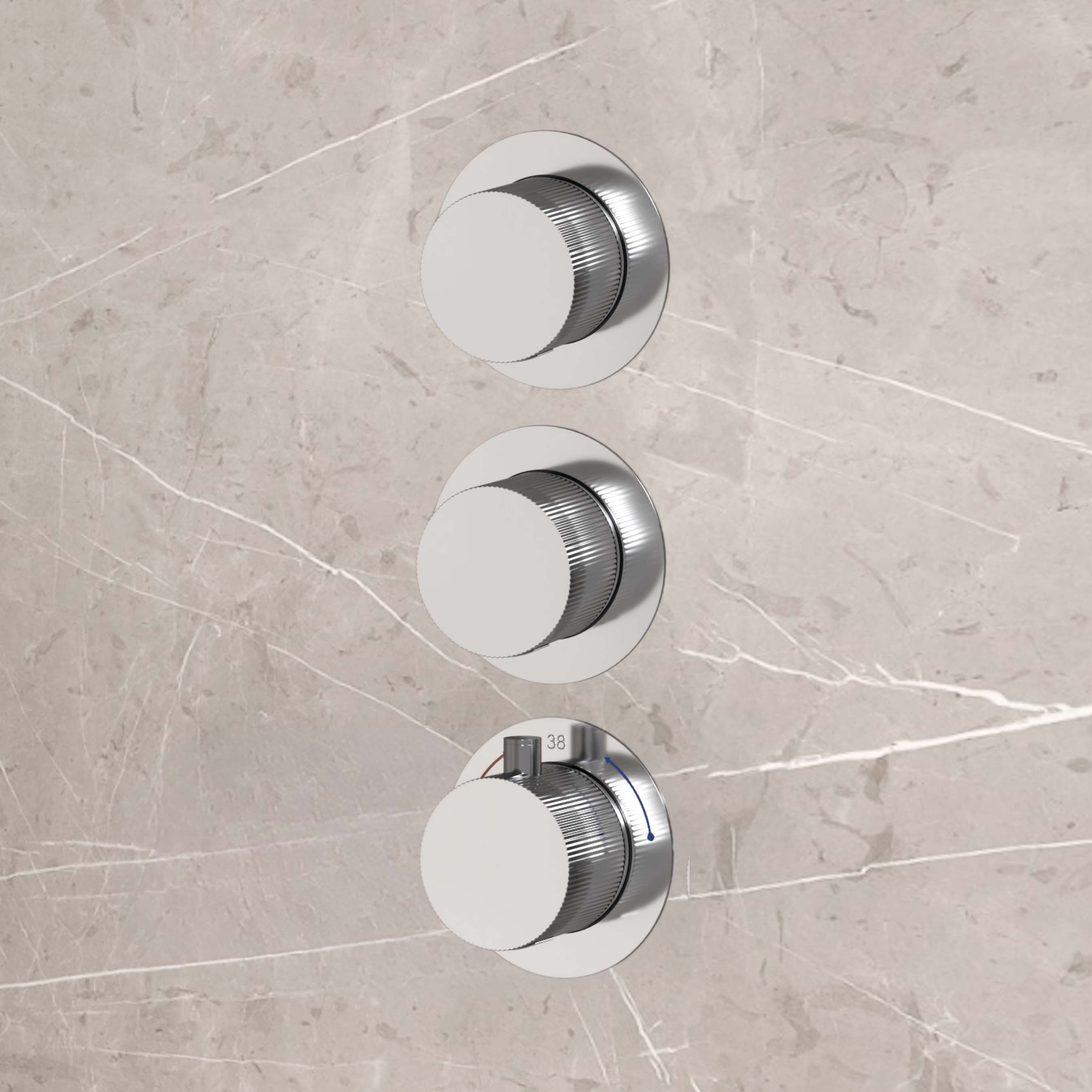 Best Design High End complete 2-wegs inbouwthermostaat chroom