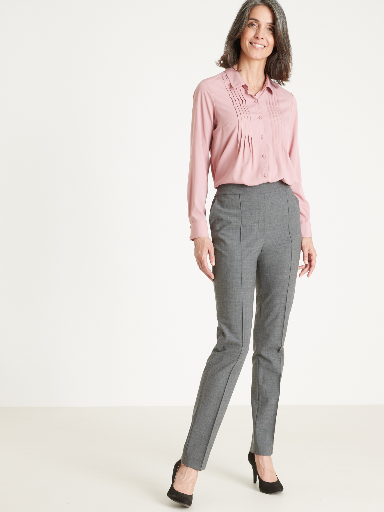 Pantalon élastiqué en tissu chaud