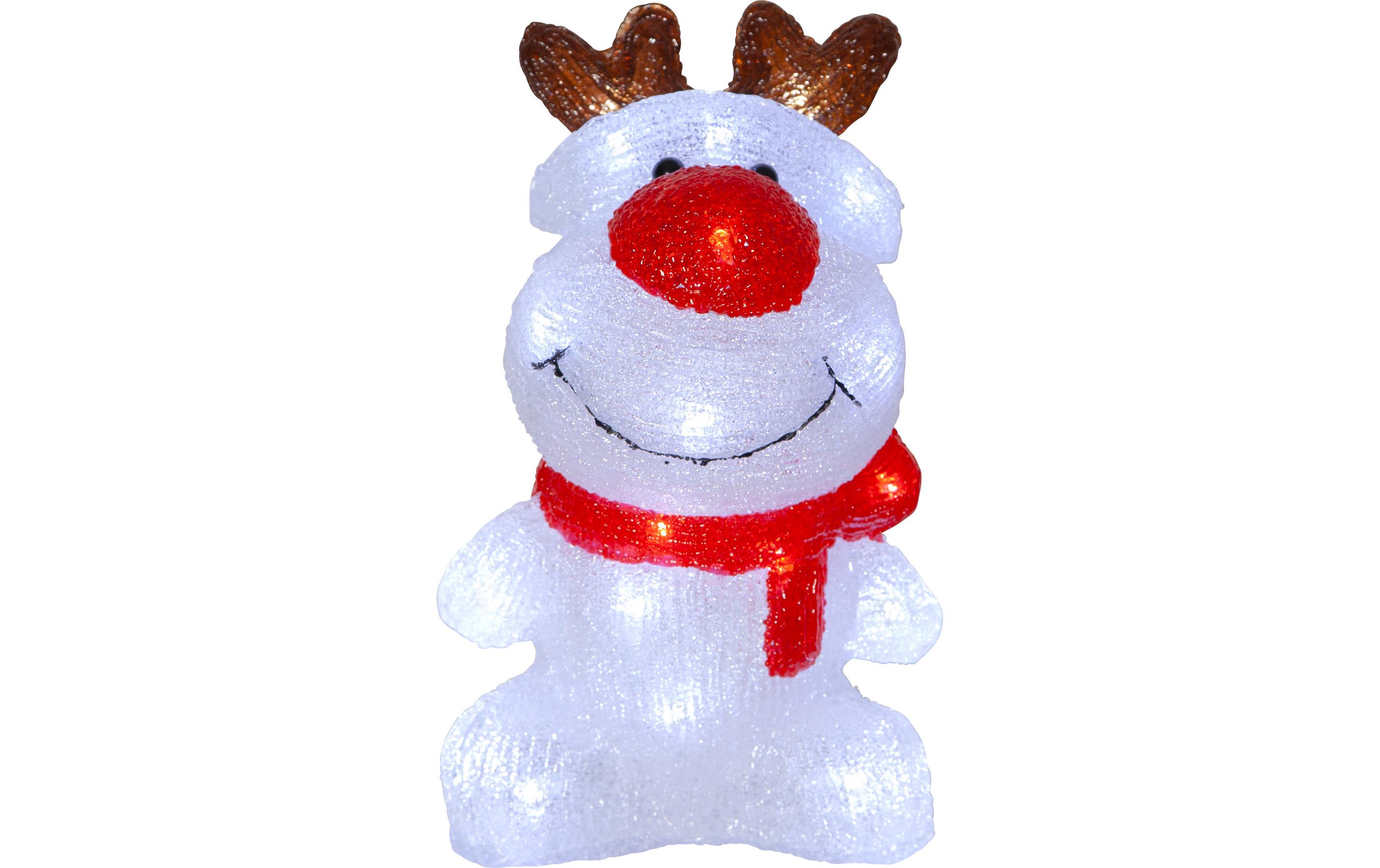 LED-Figur Crystalo Rentier, 28 cm, WeissLeuchtendes Rentier mit 30 LEDs