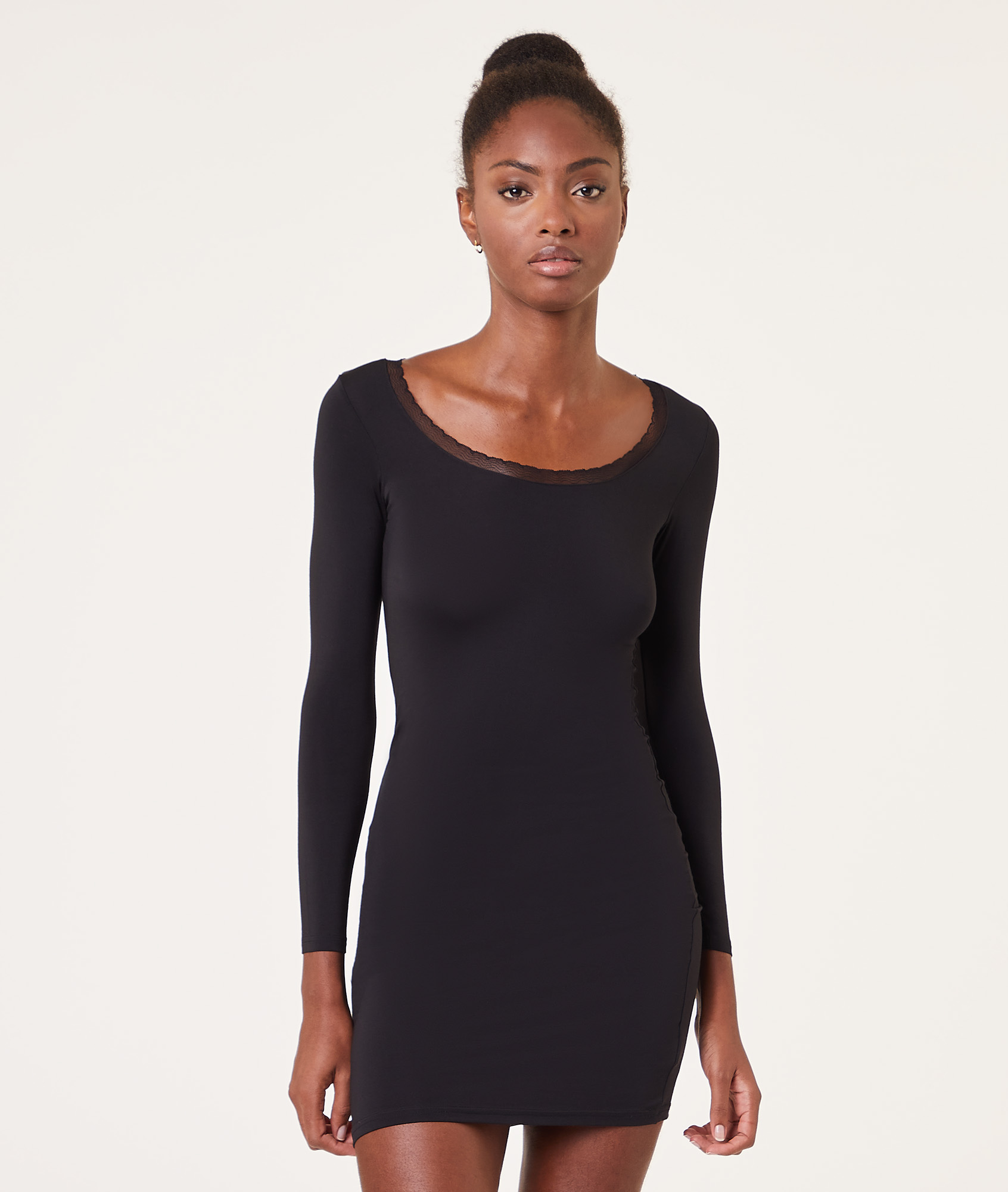 Fond de robe manches longues maille thermique