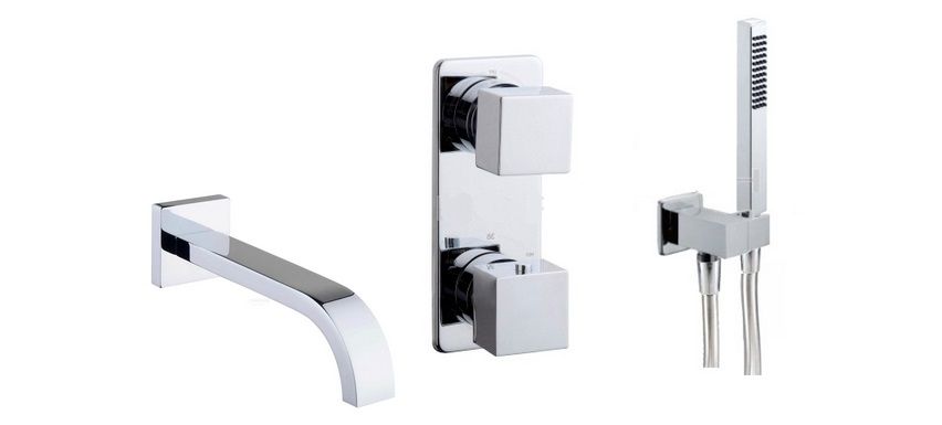 Mueller Cube inbouw badkraan compleet chroom