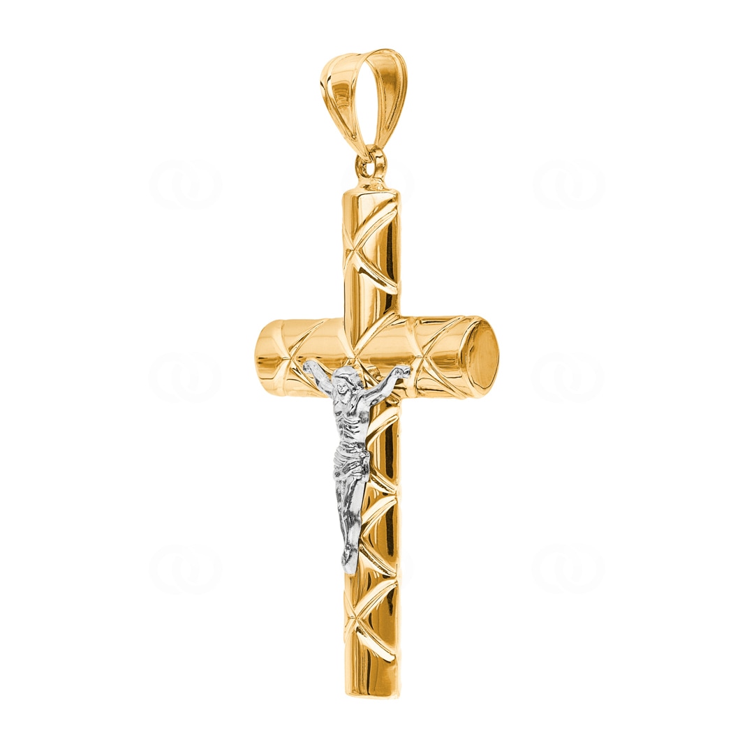 Anhänger 750/18 K Gelbgold Kreuz mit Jesus 69 x 43mm