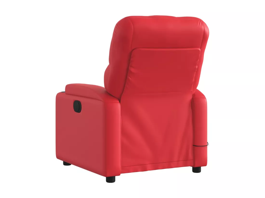 Fauteuil massant inclinable rouge similicuir