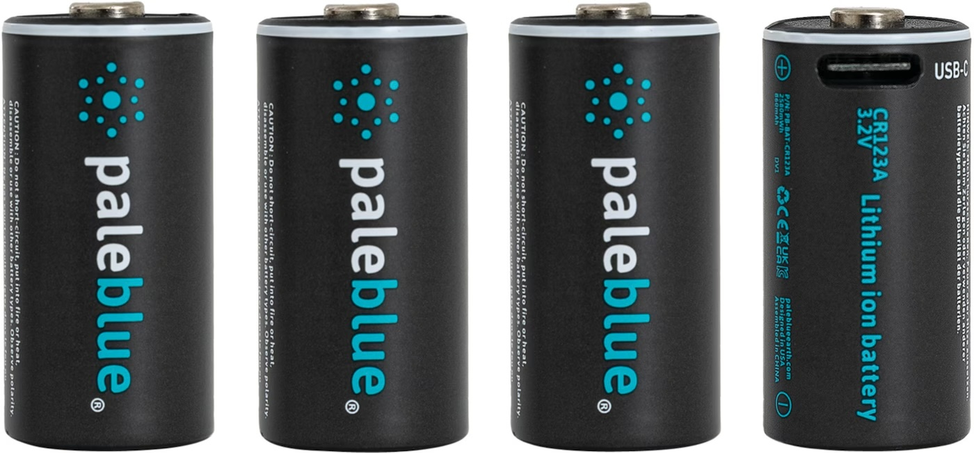 (4er Set) Earth USB C Wiederaufladbare 3.0 Volt 860mAh Li-Ion CR123A Akku Batterie (PB-CR123A-C)