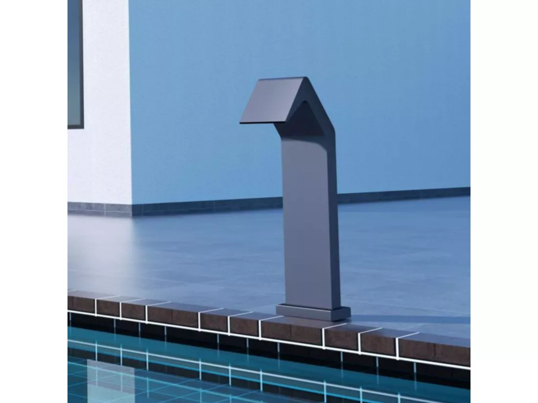 Cascade de piscine Niagara en Acier Inox.S316 Gris Cobalt - Corps 150x55mm - H.54cm - Garantie 10 ans - POOL IMEX