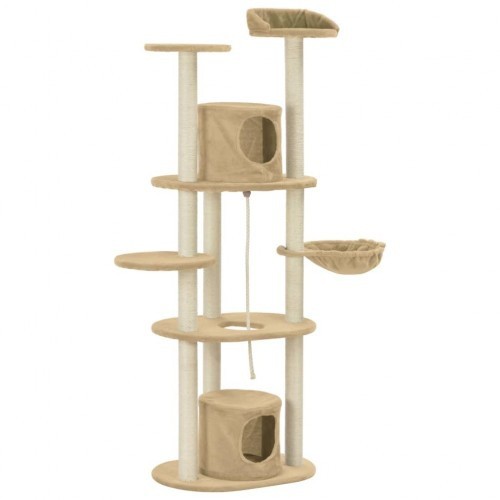 Arranhador de sisal bege para gatos