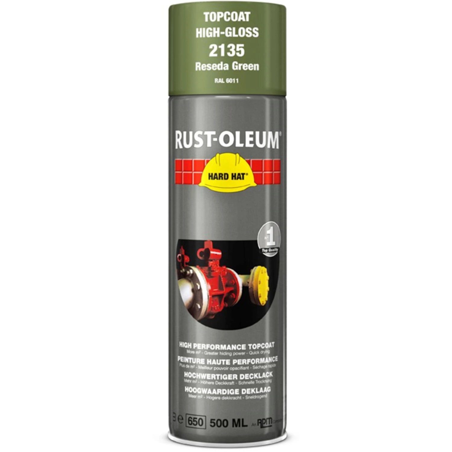 Rust-Oleum Hard Hat 2135 - RAL 6011 resedagroen - 0,5L