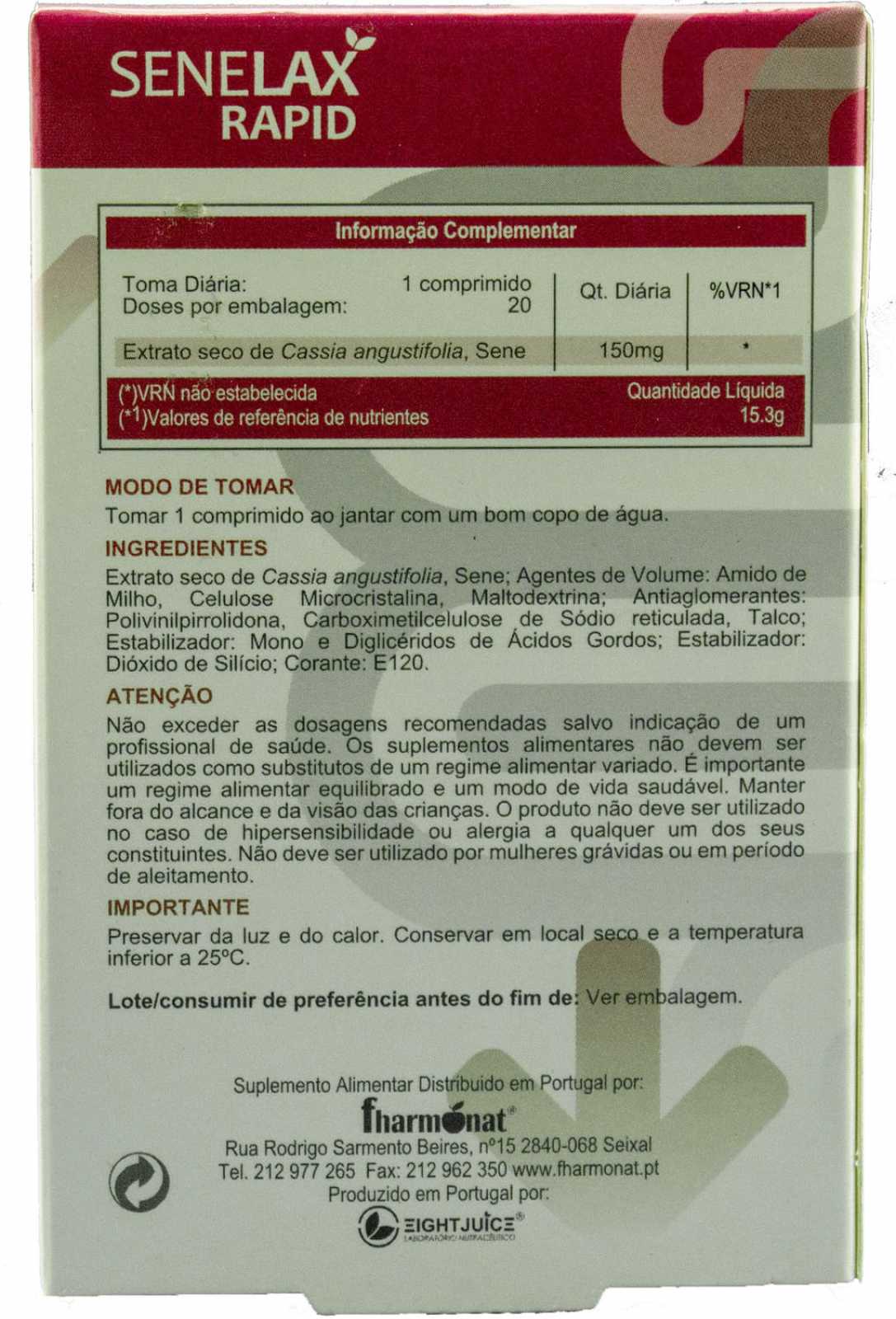 Fharmonat Senelax Rapid 20 Comprimidos