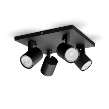 Philips runner 4-lichts opbouwspot zwart