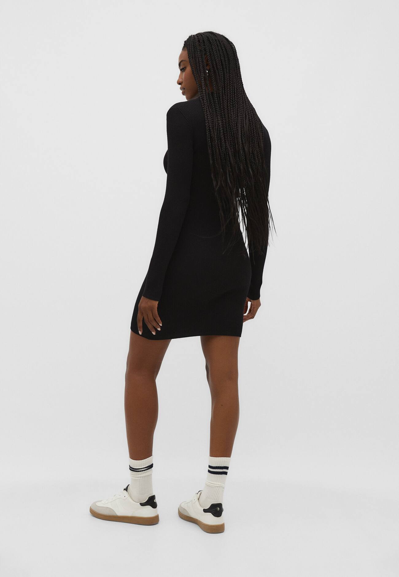 Vestido de malha com zíper