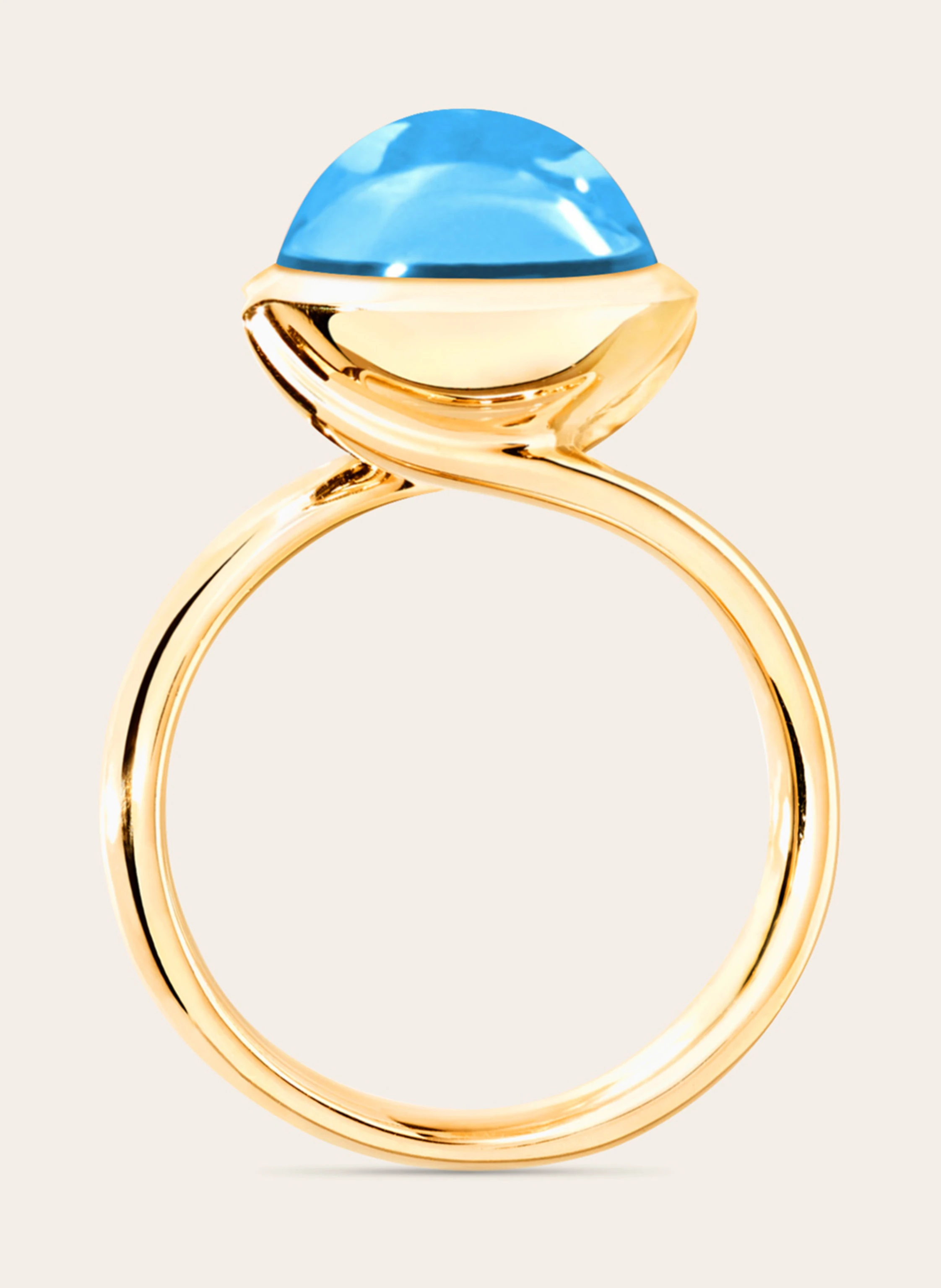TAMARA COMOLLI Ring RING BOUTON LARGE SWISS TOPAZ aus 18K Gelbgold mit Swiss Topas