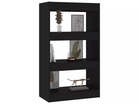 Bibliothèque/séparateur de pièce noir bois d'ingénierie