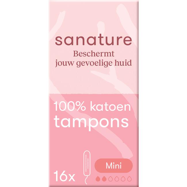 Sanature 100% Katoenen Tampons Mini 16 stuks