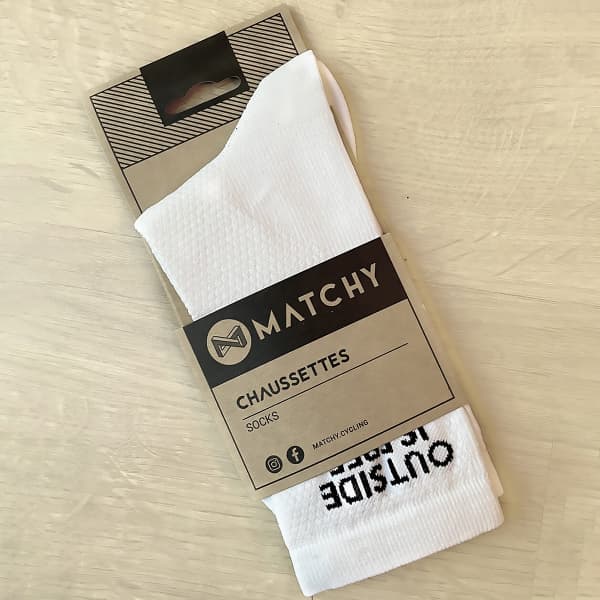 Chaussette vélo MATCHY CYCLING SOCK WHITE