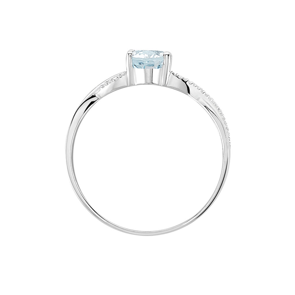 Bague Candice Or Blanc Aigue Marine