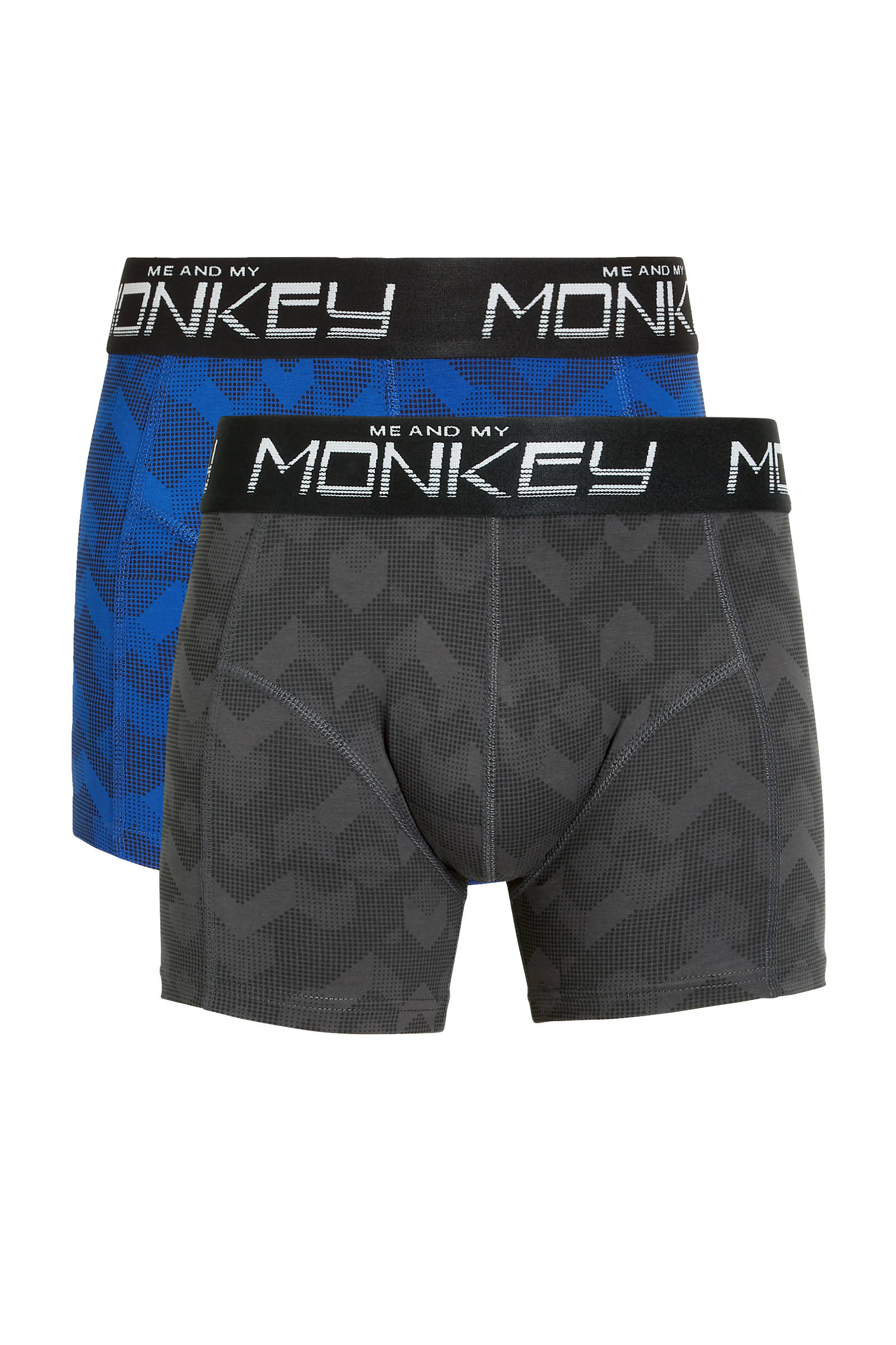 Me & My Monkey boxershort - set van 2 blauw/army