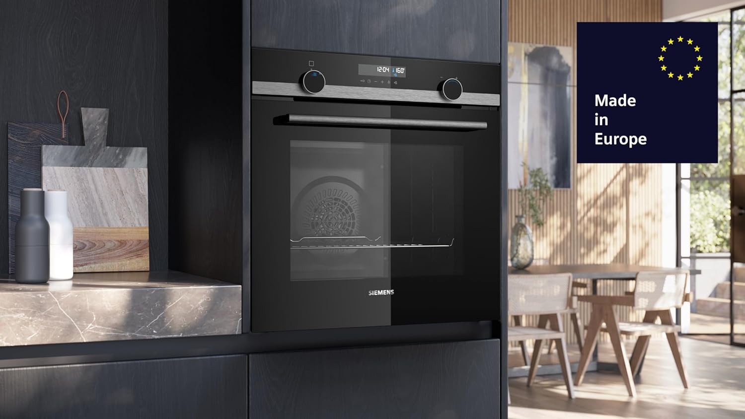 Siemens HB578GBS3, iQ500, Einbau-Backofen 60 x 60 cm, activeClean Pyrolyse Selbstreinigung, 3D Heißluft, Schnellaufheizung, cookControl30 Automatikprogramme, softMove, Edelstahl