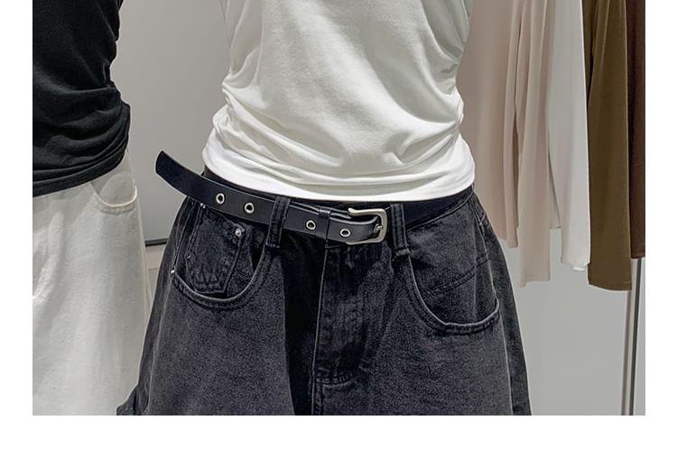 Only Here - Haltertop met vierkante hals, effen gerimpeld en open rug, cropped gebreide top