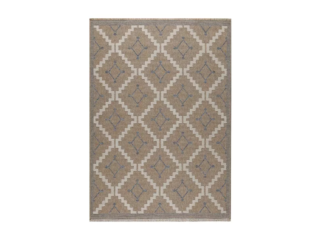 Tapis intérieur extérieur aspect jute bleu Tijuana 9041 230 x 160 cm