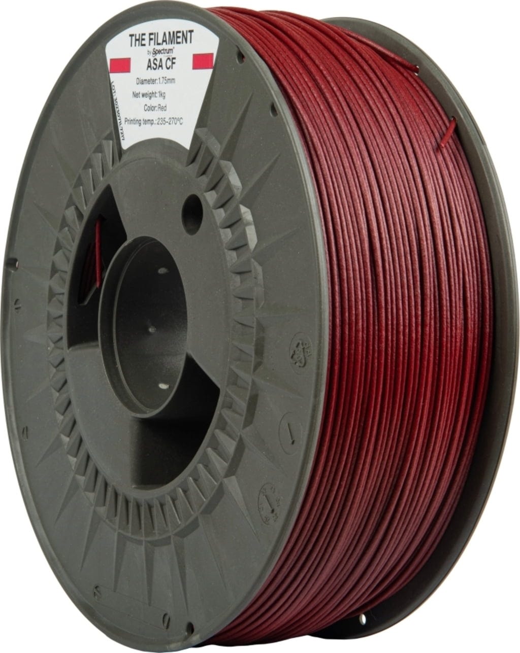 The Filament  ASA CF Red, 1,75 mm / 1000 g    Witterungsbeständiges ASA mit Carbonverstärkung in Red