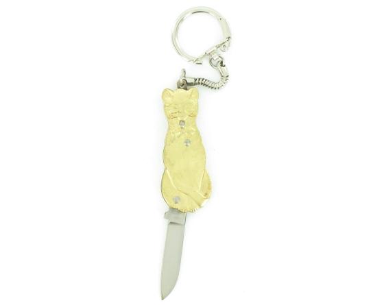 Porte-Clef - CHAT - 1 Pièce Couteau de poche par Coursolle