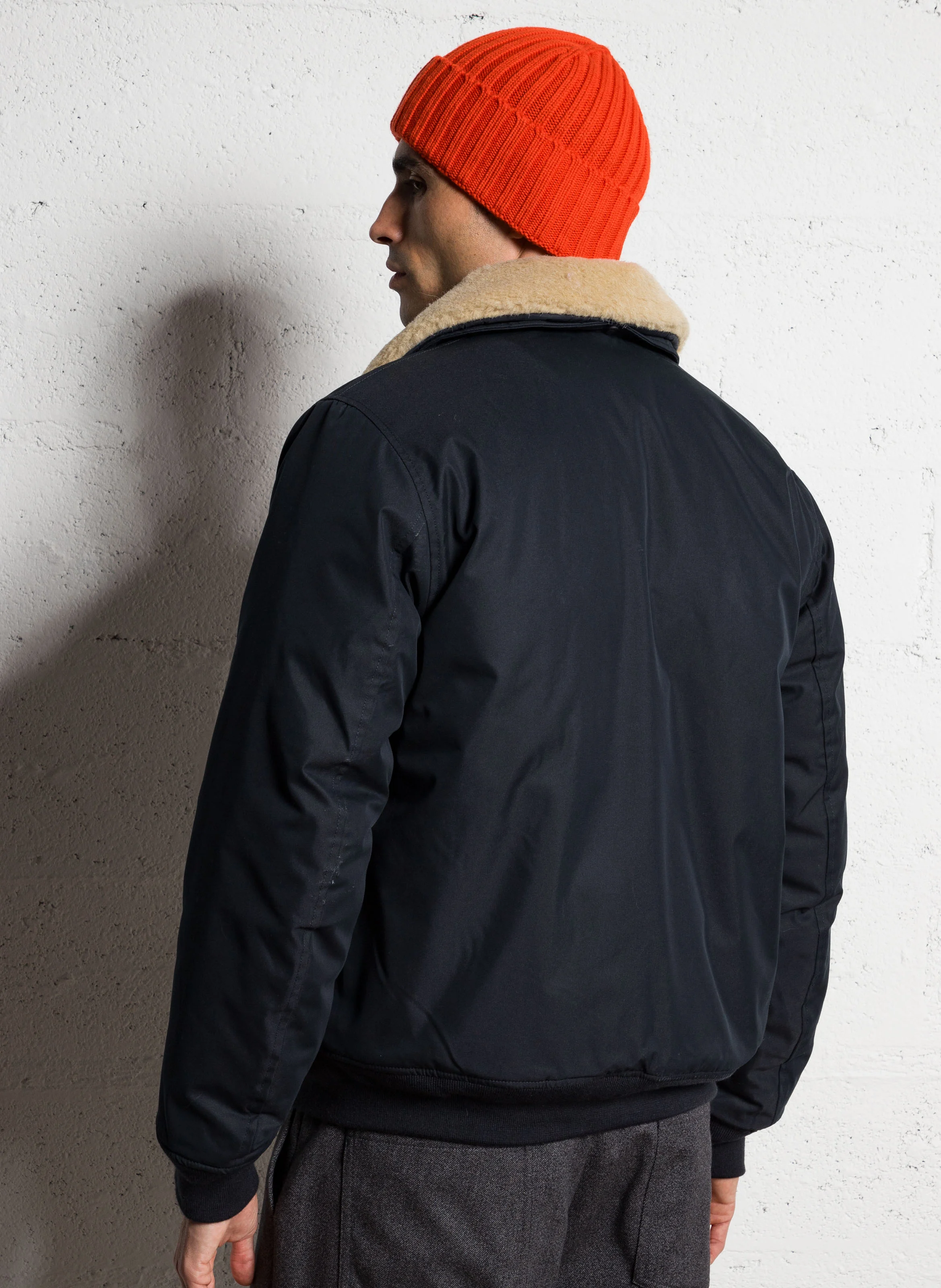 Blouson aviateur à col amovible | Bleu