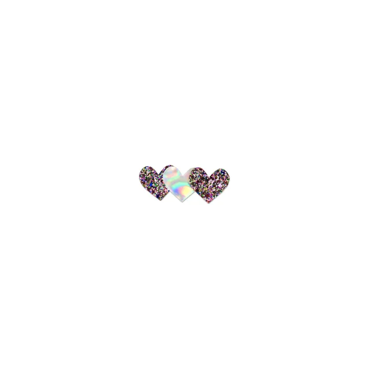 Milk x Soda Barrette Pailletées 3 Hearts | Multicolore