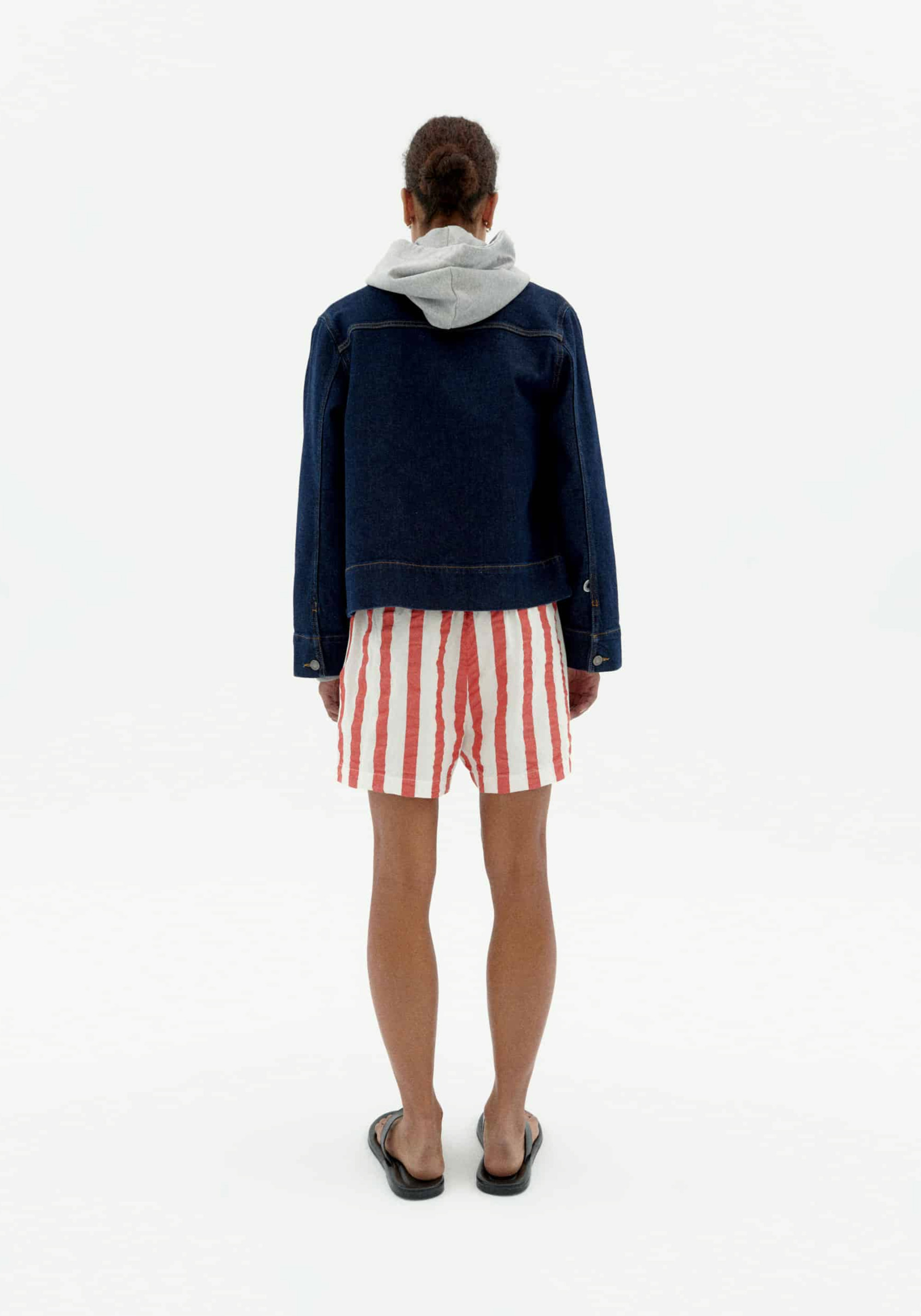 Thinking Mu Shorts Geranio Maxi Stripes Red