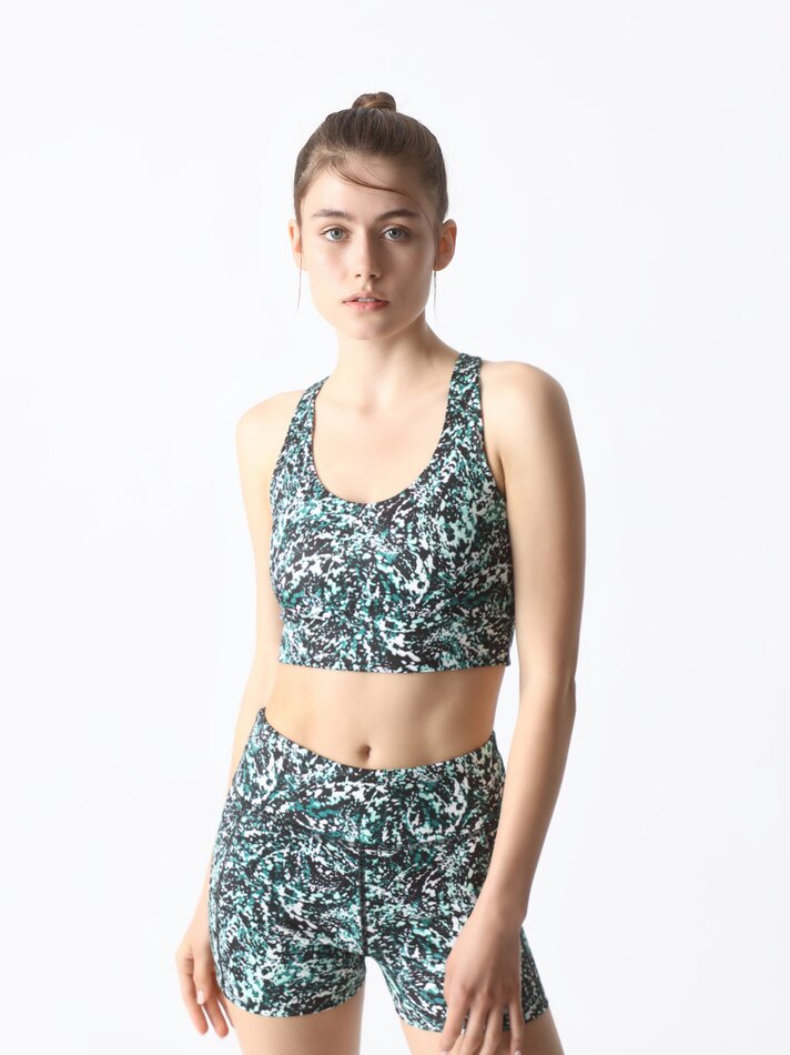 Top esportivo estampado - Branco/verde