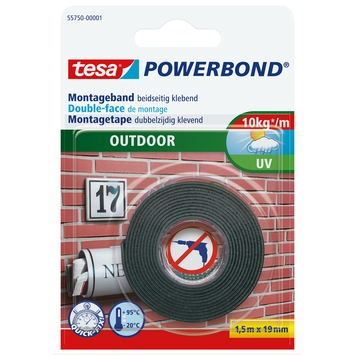 Tesa Powerbond montagetape outdoor wit 19 mm x 1,5 m