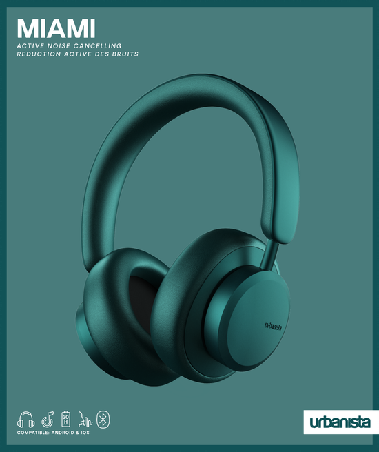 Urbanista - Miami Teal Green trådløse ANC hovedtelefoner