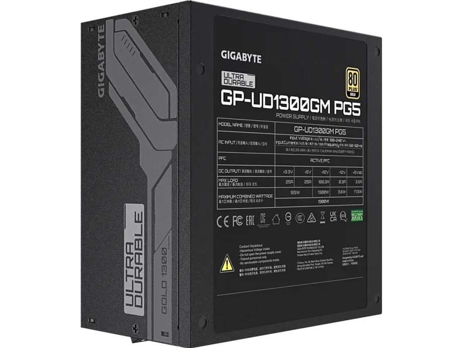 Strømforsyning Gigabyte GP-UD1300GM PG5 1300W 140 80 Gold