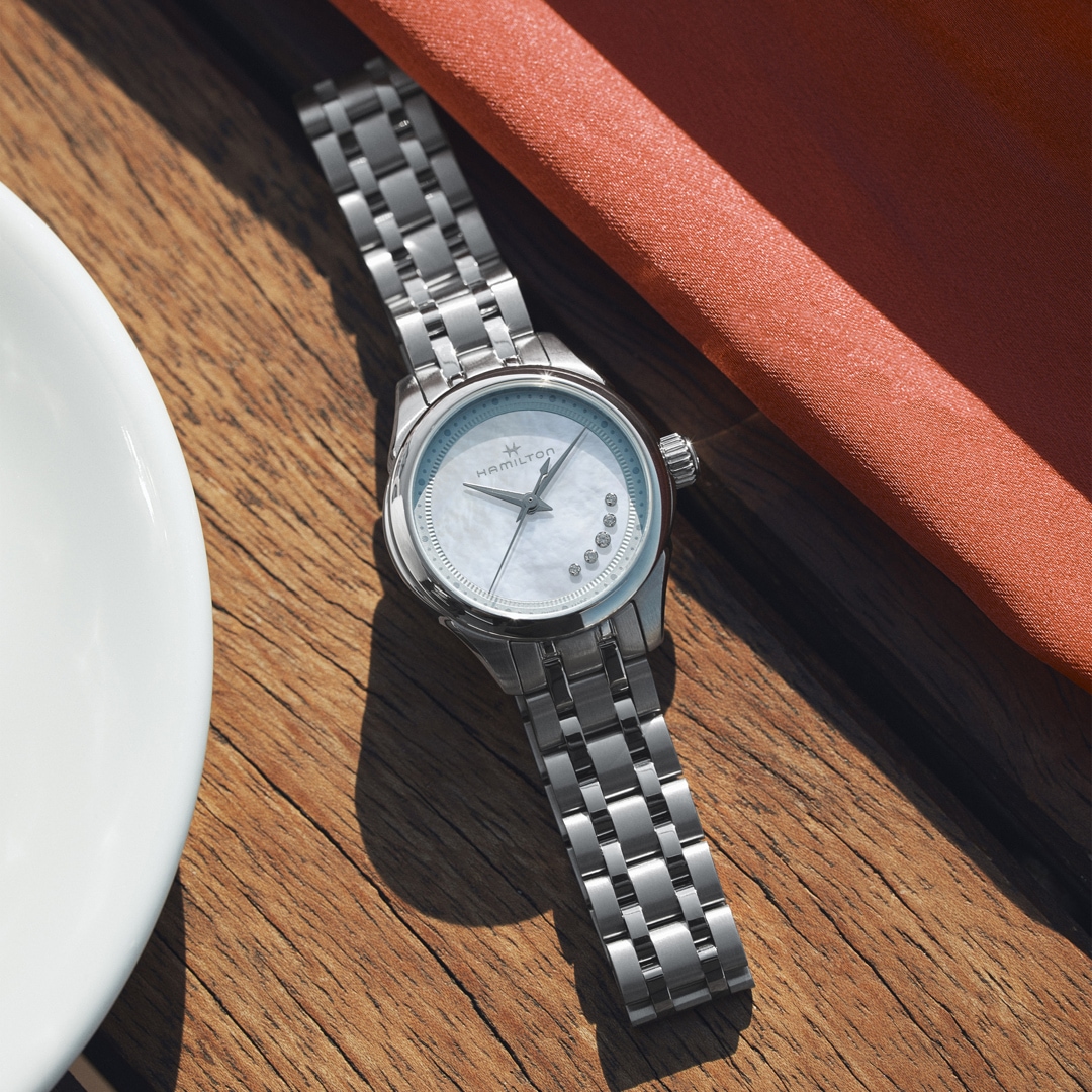 Hamilton Jazzmaster Lady Diamonds Perlmutt 26mm