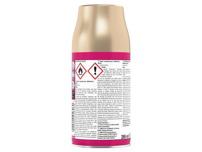 Glade Automatic Spray Bubbly Berry Splash Nachfüller 269 ml Nachfüllpackung für Lufterfrischer Gerät